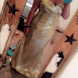 Gold sequins formal/bridesmaid dress.